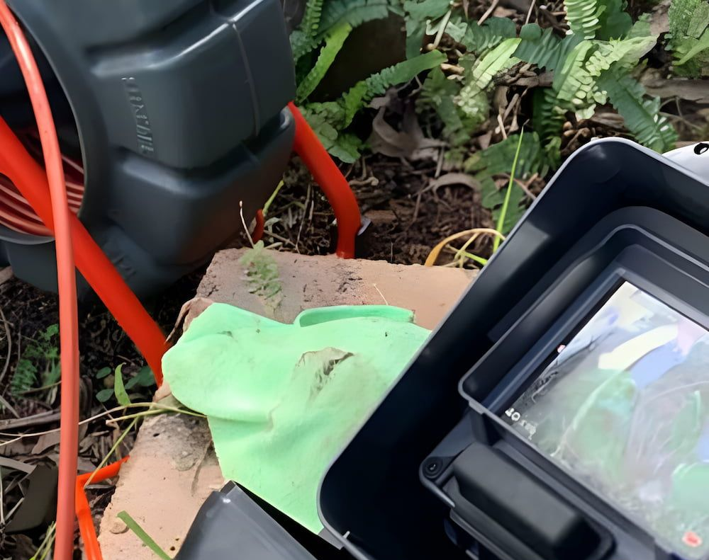 Drain Inspection Equipment Outdoors, Including a Monitor, Hose, and Cart — Corrimal Plumbing Services in East Corrimal, NSW